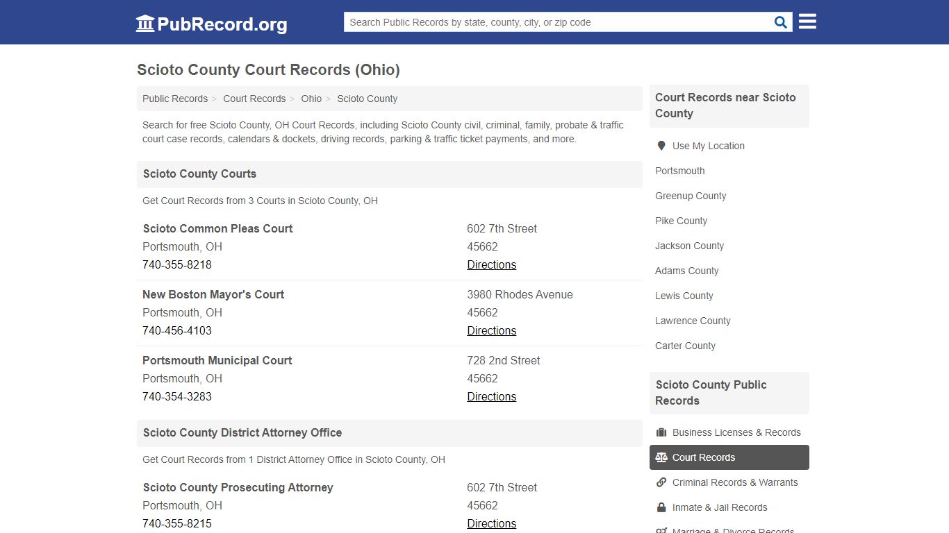 Free Scioto County Court Records (Ohio Court Records)