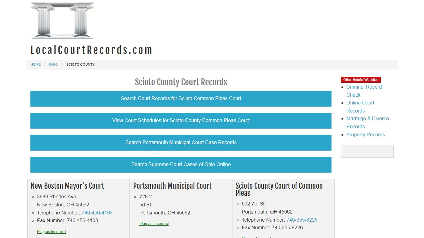 Scioto County Court Records - Ohio