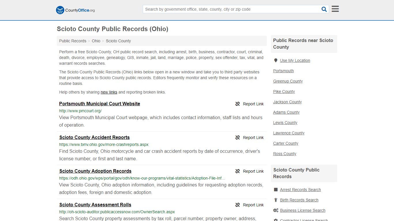 Scioto County Public Records (Ohio) - County Office